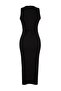 Siyah Cut Out Detaylı Bodycone/Vücuda Oturan Dik Yaka Örme Kalem Elbise TWOSS23EL02166 - 6
