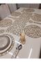 19 Pieces/ Faux Leather/ Glittering Presentation Set/1 Runner/6 Serving/6 B.mat/6 Spoon Holder /gold Glittering - 5