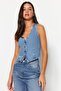 Mavi V Yaka Fitted Denim Yelek TWOSS23YE00036