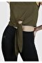 Women's Crop Athlete Athlete Tied at Belly Khaki Athlete Hlv1338 - 6