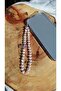 Powder Pink Transparent Rabbit Figured Phone Charm with Pearls Phone Ornament
