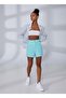 Normal Waist Women's Turquoise Shorts12213192