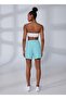 Normal Waist Women's Turquoise Shorts12213192 - 4