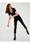 Black Slim Fit High Waist Vintage Denim Jean Pantalon - 3