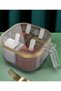 Herborn Spice 4-Compartment Spice Rack with Handle and Lid - Organizer (4 Transparent Spoons Gift) - 5