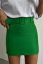 Women's Green Belted Mini Skirt 23s02010 - 5