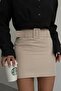 Women's Beige Belted Mini Skirt 23S02010 - 5
