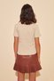 Beige Button Detailed Fitted Polo Neck Ribbed Stretchy Knitted Blouse TWOSS19FV0084 - 3