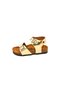 Children's Genuine Leather Gold Sandals - 3