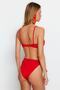 Koyu Kırmızı Tünelli Balconette Kaplı Brazilian Düşük Bel Bikini Takımı TBESS22BT0021 - 5
