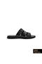 Men's Black Genuine Leather Slippers342503014-1
