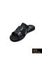 Men's Black Genuine Leather Slippers342503014-1 - 3