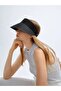 Women's Straw Visor Tennis Hat, Black - 4