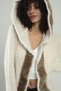 Stone Color Women's Sports Beard Yarn Plush Hooded 4-Season Knitwear Cardigan - 5