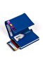Adelina Cobalt Blue Nova Leather Mechanism Automatic Slide Card Holder Wallet - 6