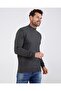 Men's Half Turtleneck Cotton Knitwear Sweater 4653b Gray - 4