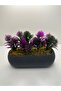 Artificial Flower Fuchsia Needled Pine Bunch in a Tall Gray Pot Decorative Kitchen Bathroom Table Flower 21x9x7 Cm - 2