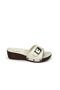 Women's Cream Buckle Daily Slippers