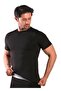 Fat Burning Slimming Sweatshirt Short Sleeve Black Men's T-Shirt One Piece Top - 2