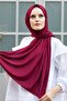 شال نسائي من القطن الممشط باللون العنابي