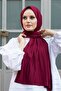 شال نسائي من القطن الممشط باللون العنابي - 2