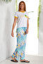 Women's White Printed Trousers Set