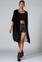 Women's Black Velvet Tulle Cardigan HK2105