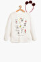 Pineapple Printed Ecru Girl's T-Shirt 5Skg10143Ak