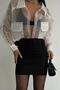 Women's Black Belted Mini Skirt 23S02010 - 5