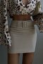 Women's Beige Belted Mini Skirt 23S02010