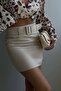 Women's Beige Belted Mini Skirt 23S02010 - 2