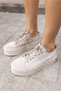 Sarah Women's Beige Real Suede 5neakers - 3