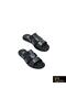 Men's Black Genuine Leather Slippers342503014-1 - 5