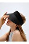 Women's Straw Visor Tennis Hat, Black