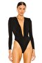 Women's Black Gathered Padded Silk Jersey Special Design Body - 2