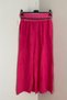 Women's Pink Italian Rope Belt Wide Leg Linen Trousers - 2