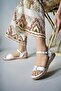 Gemma Mina Women's Sandals with Stones 0012074 White