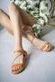 Rhea Lia Women's Sandals with Stones 0012073 Orange - 4