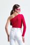 Women's One Shoulder Camisole Crop Fuchsia Blouse - 5