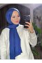 Dark Denim Bloom Pattern Shawl - 3