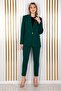 Women's Green Single-Button Jacket and Carrot Pants Suit in Atlas Fabric - 2