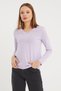 Women's Long Sleeve V-Neck Basic Cotton Knitted T-shirt - 7