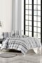 King Size Duvet Cover Set (180X200 Fitted Sheet Quilt Cover) Striped White