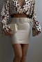 Women's Beige Belted Mini Skirt 23S02010 - 3