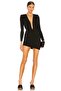Women's Black Gathered Padded Silk Jersey Special Design Body