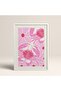 White Wooden Framed Painting Framed Poster Artistic Modern Wall Decor (Flower137-White-50X70)