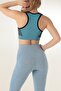 Swimmer Thick Strap Ribbed Sports Bra - 5
