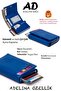 Adelina Cobalt Blue Nova Leather Mechanism Automatic Slide Card Holder Wallet - 2