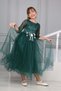 Girl's Floral Evening Dress Lace Guipure Embroidered