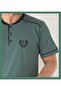 Short Sleeve Buttoned Collar Pocket Trolley Cotton Men's Pajama Set - 2